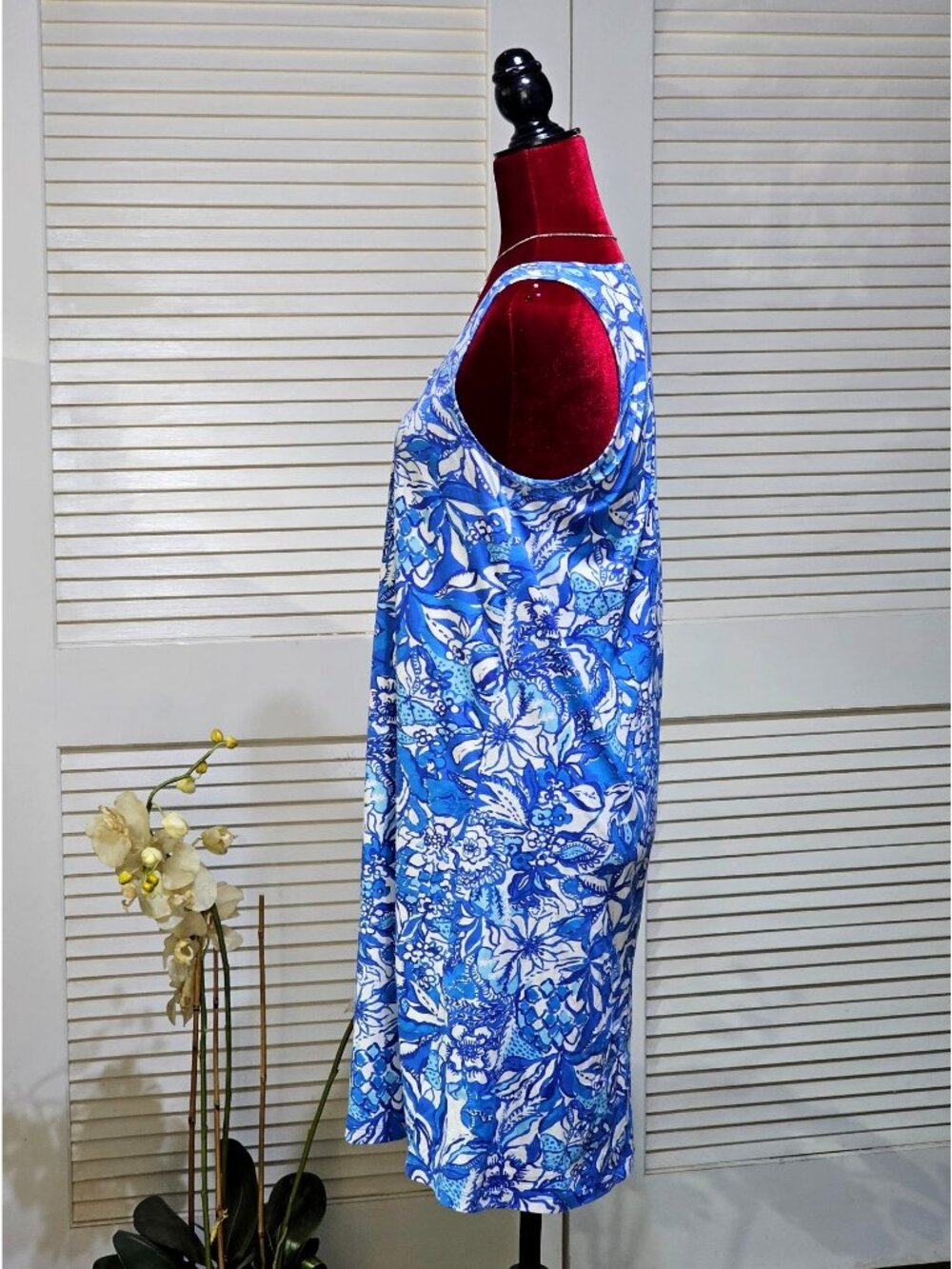 Lilly Pulitzer Wo's Blue Lela Henley Tang Flocking Fabulous Tank Dress Sz S 2785 - Picture 5 of 15